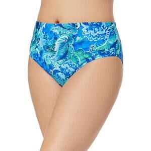 RALPH LAUREN Plus Size High Waist Bikini Blue Tropical Bottom 20W NWT